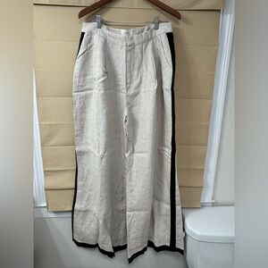 DISSH Cream and Black Line Wide-Leg Pants